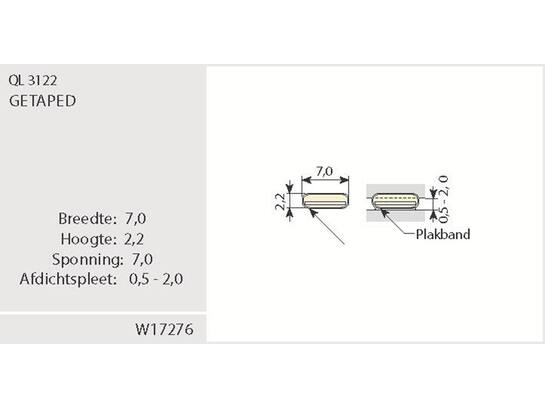 Q-LON Tochtstrip zelfklevend wit 3122 (7X2,2MM) 25 METER