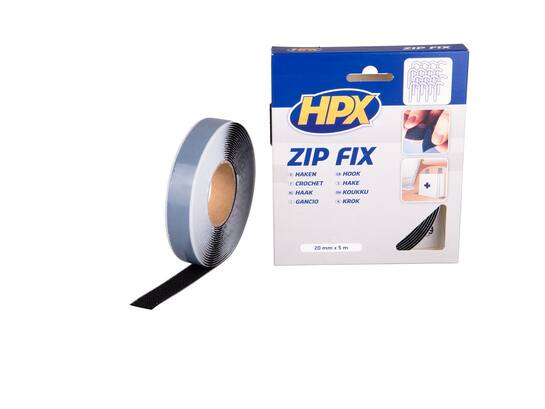 HPX Zip fix klittenband (haak) zwart 20MM X 5M 10st