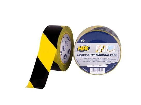 HPX Markeringstape zelfklevend hoogwaardig geel/zwart 48MM X 33M 24st