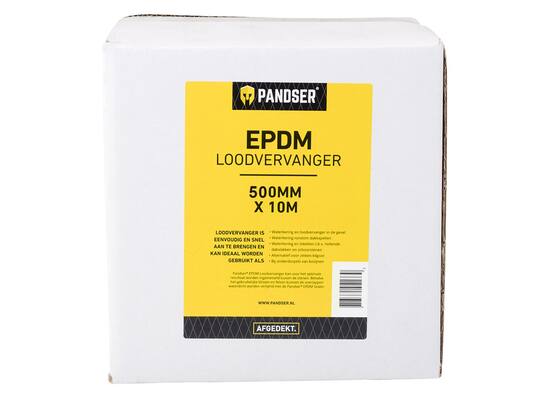Pandser Loodvervanger EPDM zwart 10Mx500MM