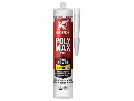 GRIFFON Montagelijm Polymax crystal clear PRO POWER EXPRESS 300 GRAM
