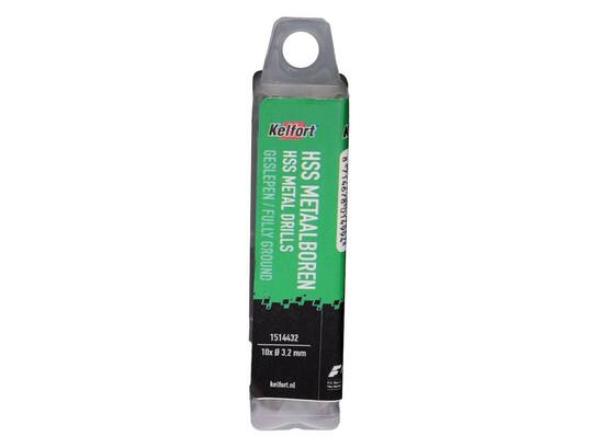 Kelfort Metaalboor HSS geslepen 3.2 mm 10 stuks