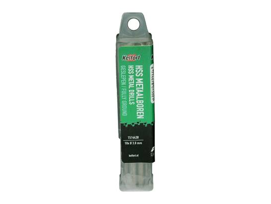 Kelfort Metaalboor HSS geslepen 3.8 mm 10 stuks