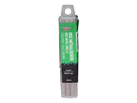 Kelfort Metaalboor HSS geslepen 4.1mm 10 stuks