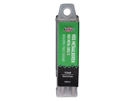 Kelfort Metaalboor HSS geslepen 4.8 mm 10 stuks