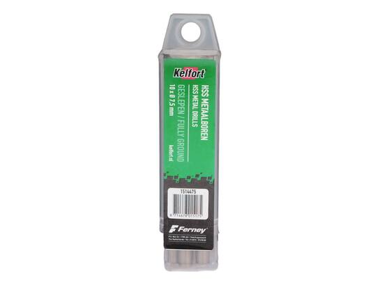 Kelfort Metaalboor HSS geslepen 7.5 mm 10 stuks