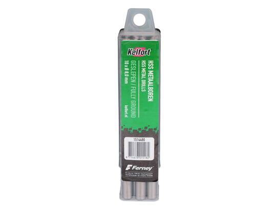 Kelfort Metaalboor HSS geslepen 8.0 mm 10 stuks