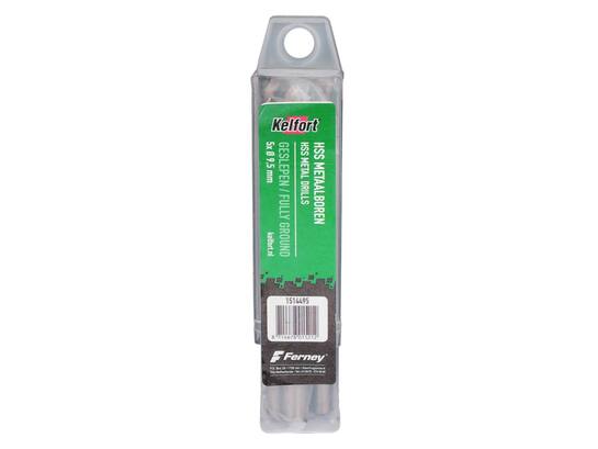 Kelfort Metaalboor HSS geslepen 9.5 mm 5 stuks