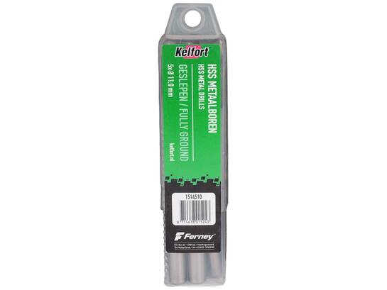 Kelfort Metaalboor HSS geslepen 11.0 meter 5 stuks