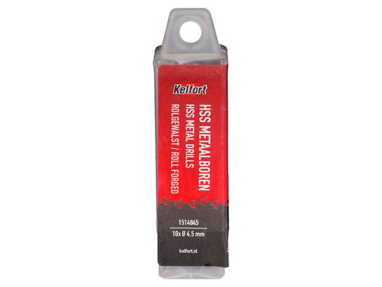 Kelfort Metaalboor HSS rolgewalst 4.5 mm 10 stuks