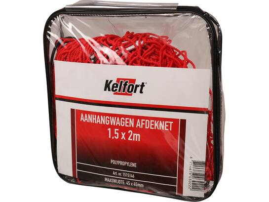 Kelfort Aanhangwagennet rood polyester 45x45 mm 2.5X4.0 meter