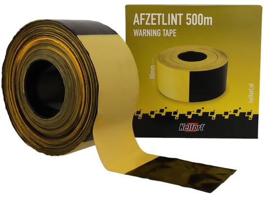 Kelfort Afzetlint geel/zwart 500 meter