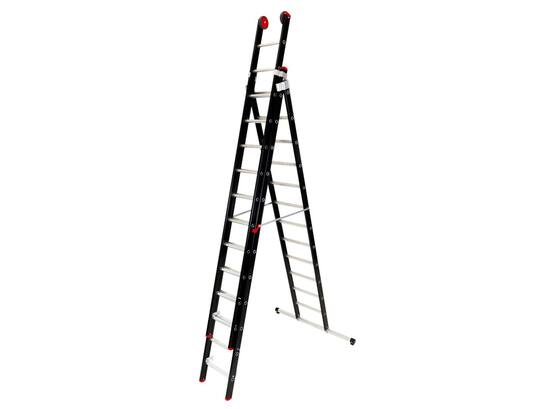 Kelfort Reformladder zwart gecoat met stabilisatiebalk 3X12 TR