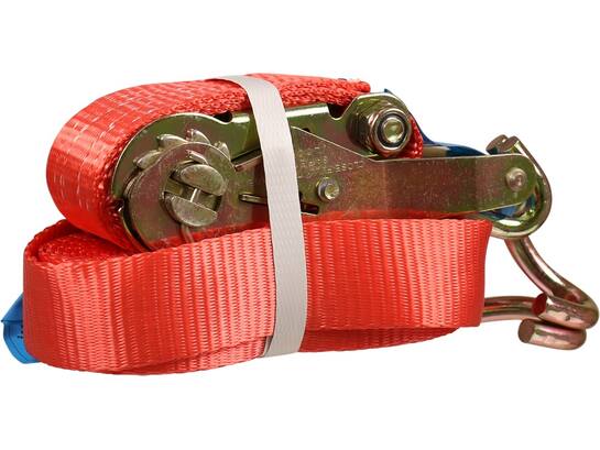 Kelfort Spanband rood met ratel en haken 3000 kg 35 mm X5,0 meter