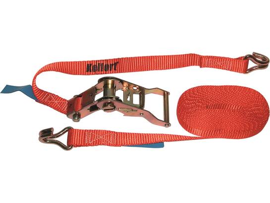 Kelfort Spanband rood met ratel en haken 3000 kg 35 mm X5,0 meter