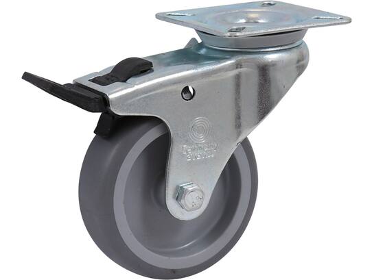 KELFORT Zwenkwiel met plaat en rem 60 KG 75 MM