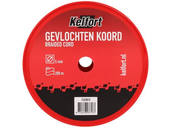 Kelfort Koord gevlochten wit 5 MM
