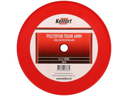 Kelfort Touw polyspun geel 6 MM