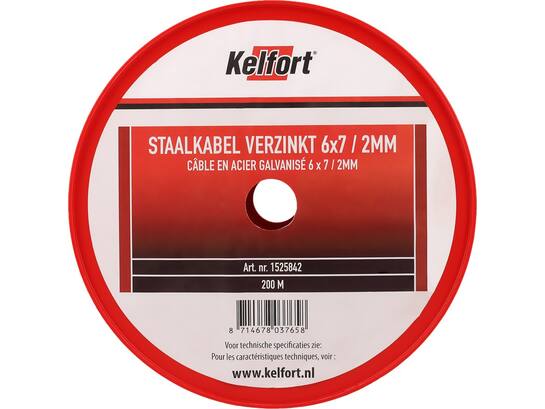 Kelfort Staalkabel geg 6x7 2 MM 200 meter