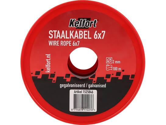 Kelfort Staalkabel gegalvaniseerd 100M/2 mm
