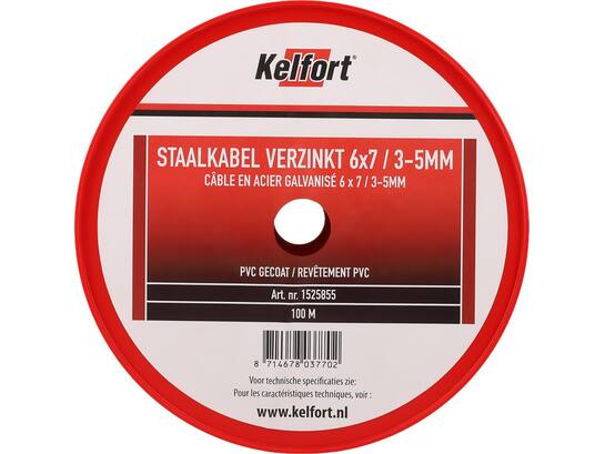Kelfort Staalkabel geg 6x7 pvc gecoat 3-5 MM