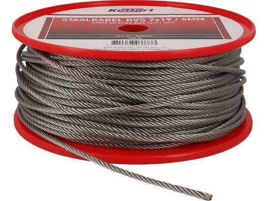 Kelfort Staalkabel RVS 7x7 4 MM