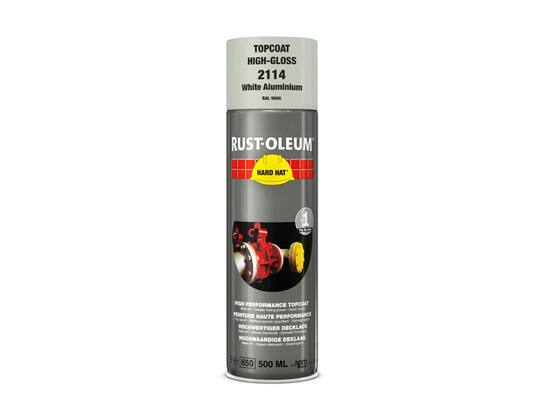 Rustoleum Spray lak aluminium wit RAL 9006 HARD HAT 500 ML