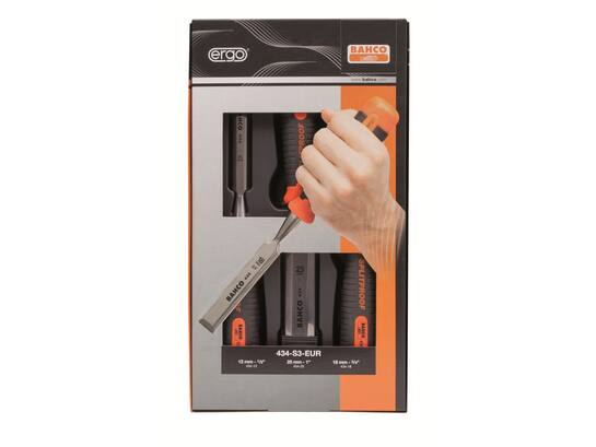 BAHCO Steekbeitelset splitproof 434-S3-EUR 3 DELIG