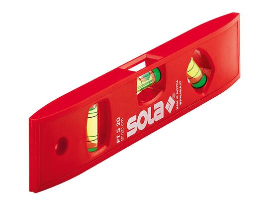 SOLA Waterpas kunststof rood PT 5 20 SB 20 CM