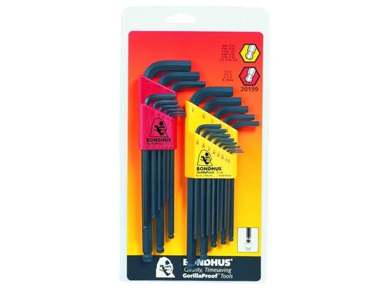 BONDHUS Inbussleutelset kogelkop double pack BLX9M/BLX13