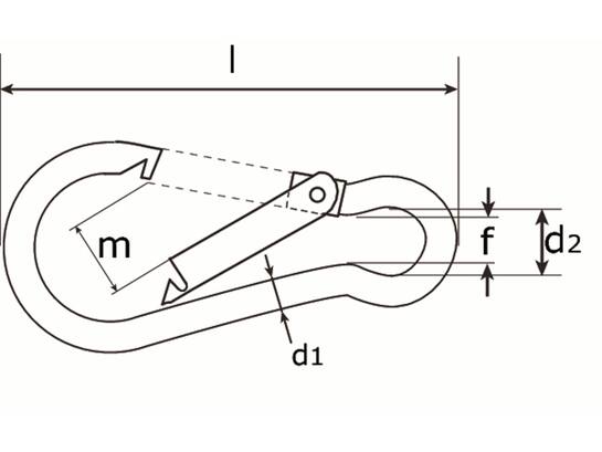 DX Karabijnhaak RVS 245-06i 60X6 MM