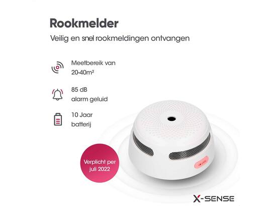 X-SENSE Rookmelder Draadlooskoppelbaar 500.XS01.W 3V