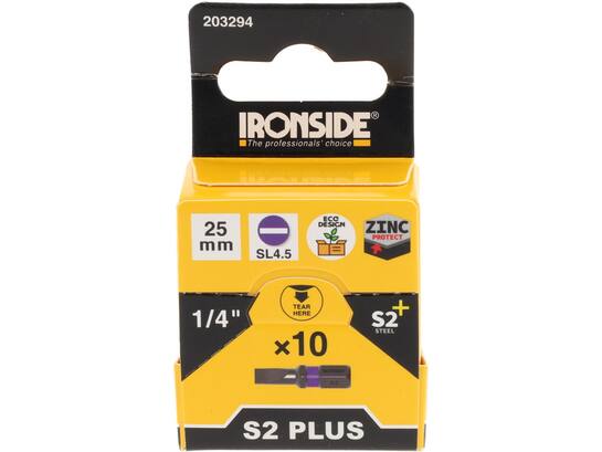 Ironside Bit 1/4 standaard S2 10 stuks sl4,5-25 mm