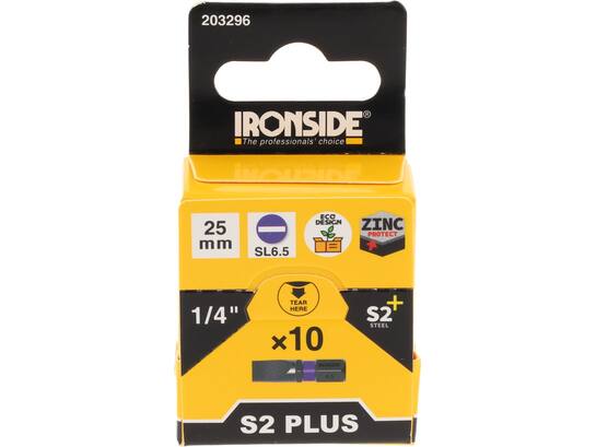 Ironside Bit 1/4 standaard S2 10 stuks sl6,5-25 mm
