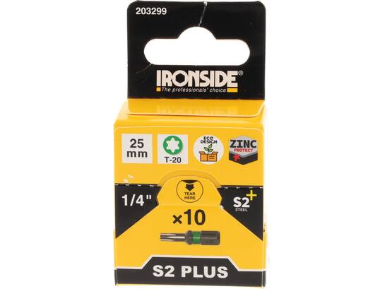 Ironside Bit 1/4 standaard S2 10 stuks tx20-25 mm