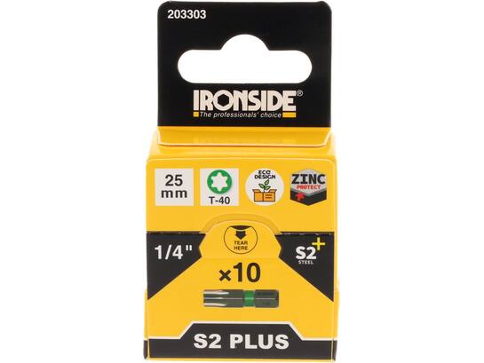 Ironside Bit 1/4 standaard S2 10 stuks tx40-25 mm