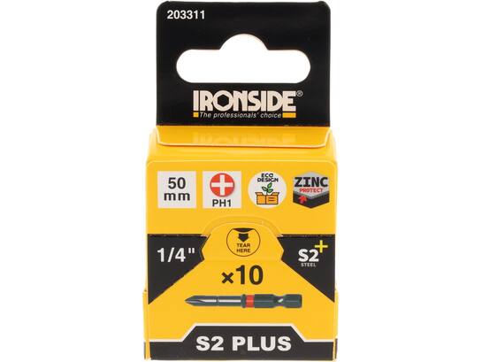 Ironside Bit 1/4 standaard S2 10 stuks ph1-50 mm