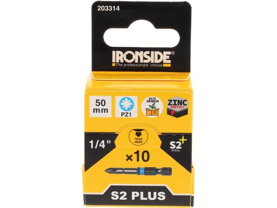 Ironside Bit 1/4 standaard S2 10 stuks pz1-50 mm