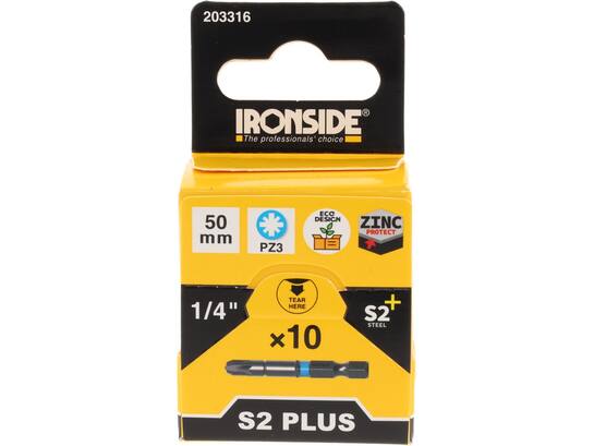 Ironside Bit 1/4 standaard S2 10 stuks pz3-50 mm