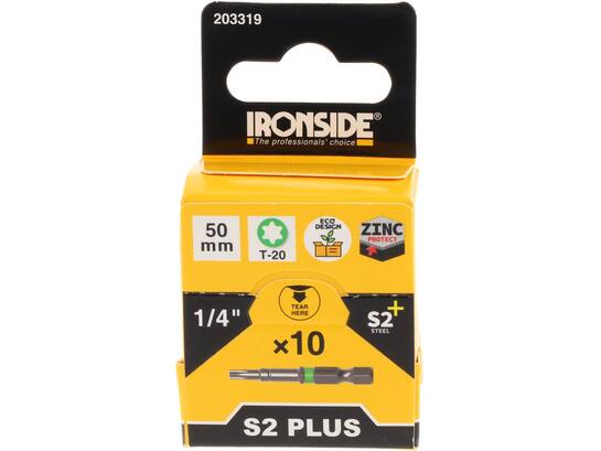 Ironside Bit 1/4 standaard S2 10 stuks tx20-50 mm