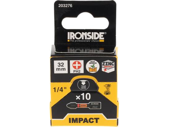 Ironside Bit 1/4 impact S2 10 stuks ph2-32 mm