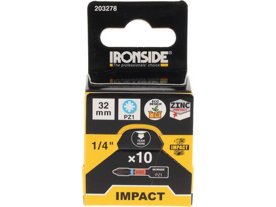 Ironside Bit 1/4 impact S2 10 stuks pz1-32 mm