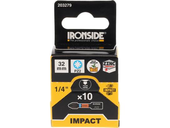 Ironside Bit 1/4 impact S2 10 stuks pz2-32 mm