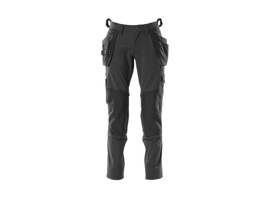 MASCOT Werkbroek stretch met knie- en spijkerza ZWART 82C60