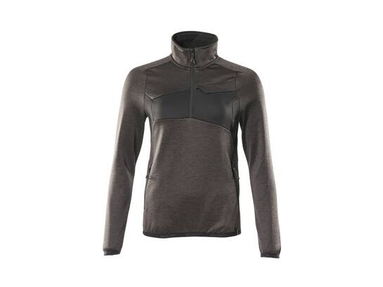 Mascot Fleecetrui met korte rits dames donkerantraciet/zwart 3XL
