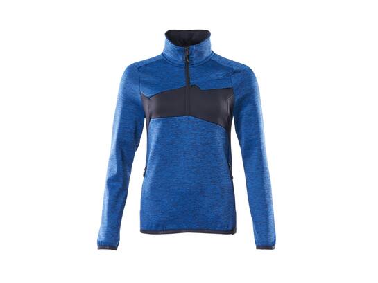 Mascot Fleecetrui met korte rits dames helder blauw/donkermarine 3XL
