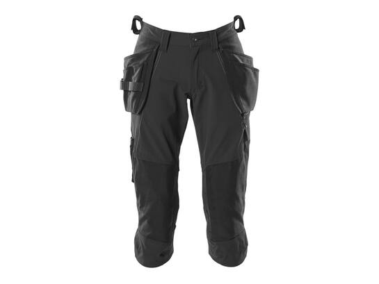 MASCOT Driekwart broek stretch met knie- en spi ZWART C44