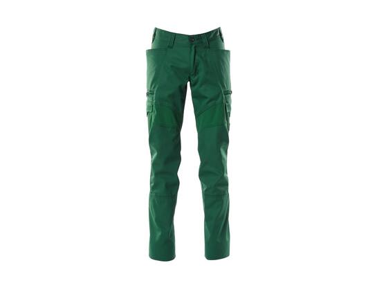 MASCOT Werkbroek stretch panelen met dijbeenzak GROEN 82C68