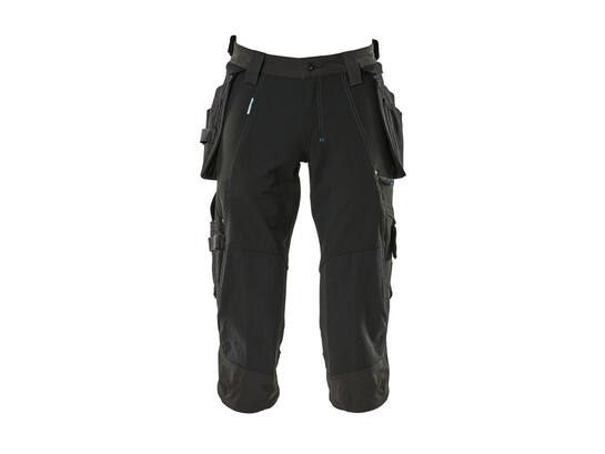MASCOT Driekwart werkbroek stretch met spijkerz ZWART C49