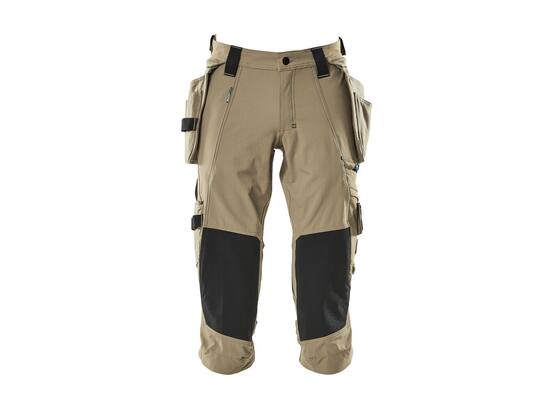 MASCOT Driekwart werkbroek stretch met spijkerz LICHTKHAKI C58